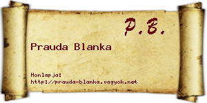 Prauda Blanka névjegykártya